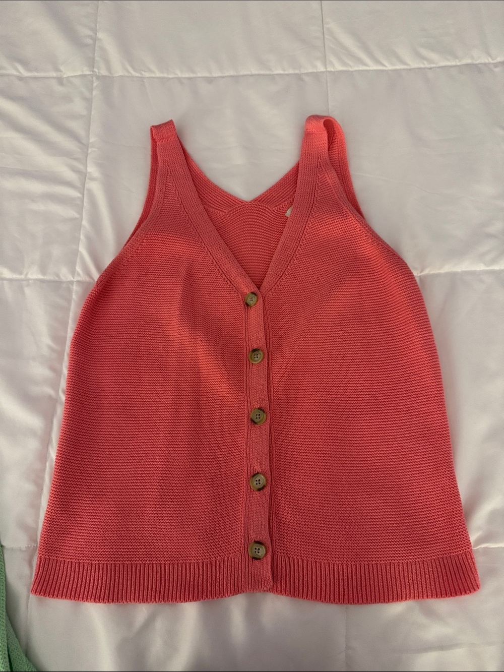 LOFT Button Front Double V 100% cotton tank